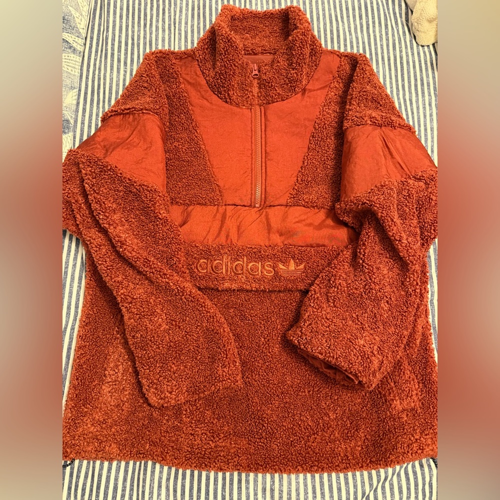 Adidas Rust Sherpa Half-Zip Pullover